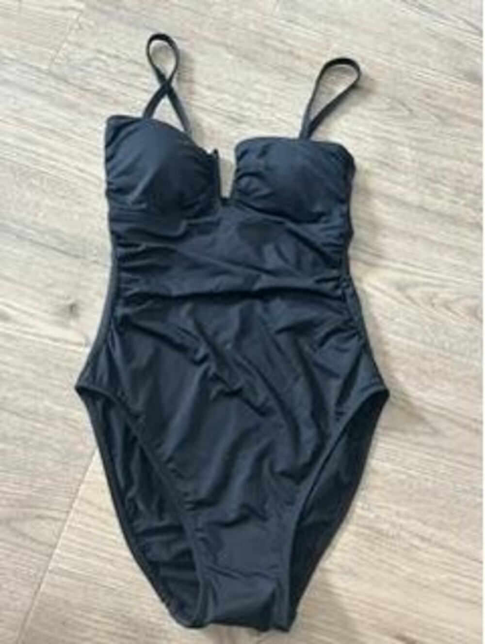 Lauren Ralph Lauren Women's Black Ruched One Piece Swimsuit Size 4